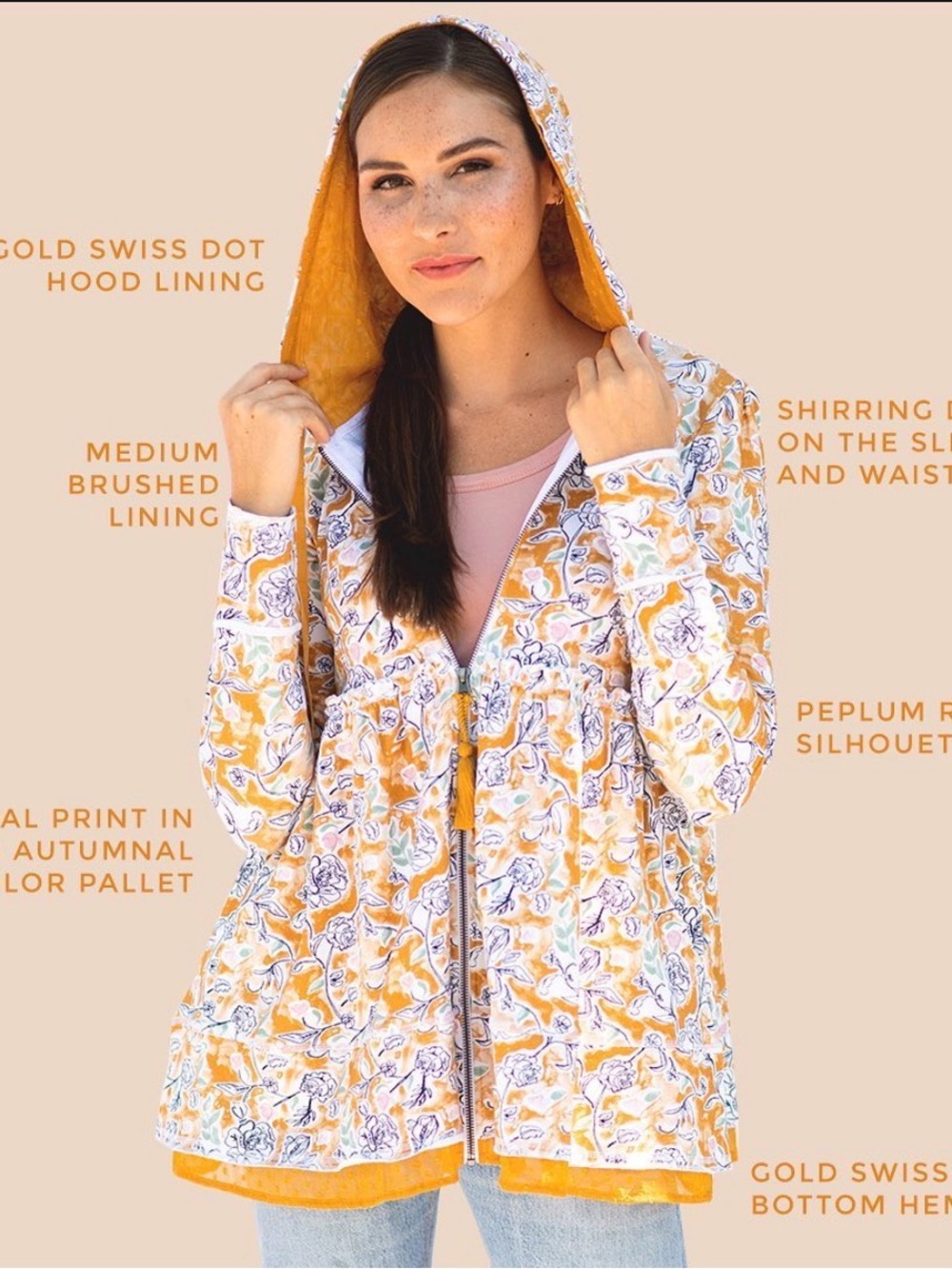 evy's tree Floral Hooded Zip Jacket